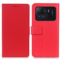 Leather Case Stands Flip Cover M08L Holder for Xiaomi Mi 11 Ultra 5G Red