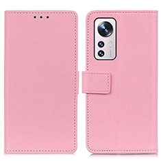 Leather Case Stands Flip Cover M08L Holder for Xiaomi Mi 12 5G Pink