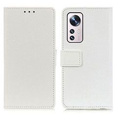 Leather Case Stands Flip Cover M08L Holder for Xiaomi Mi 12X 5G White