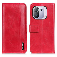 Leather Case Stands Flip Cover M11L Holder for Xiaomi Mi 11 Pro 5G Red