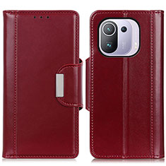 Leather Case Stands Flip Cover M13L Holder for Xiaomi Mi 11 Pro 5G Red
