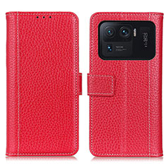 Leather Case Stands Flip Cover M14L Holder for Xiaomi Mi 11 Ultra 5G Red