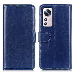 Leather Case Stands Flip Cover M15L Holder for Xiaomi Mi 12S 5G Blue