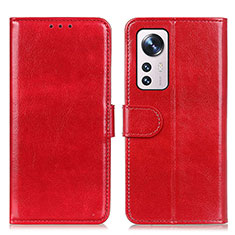 Leather Case Stands Flip Cover M15L Holder for Xiaomi Mi 12S 5G Red