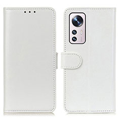 Leather Case Stands Flip Cover M15L Holder for Xiaomi Mi 12S 5G White