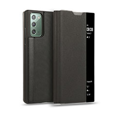 Leather Case Stands Flip Cover N01 Holder for Samsung Galaxy Note 20 5G Black