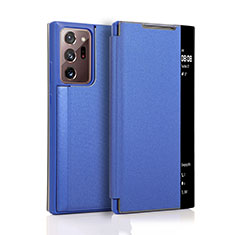 Leather Case Stands Flip Cover N01 Holder for Samsung Galaxy Note 20 Ultra 5G Blue