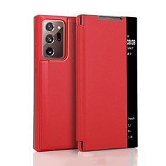 Leather Case Stands Flip Cover N01 Holder for Samsung Galaxy Note 20 Ultra 5G Red