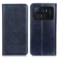Leather Case Stands Flip Cover N01P Holder for Xiaomi Mi 11 Ultra 5G Blue