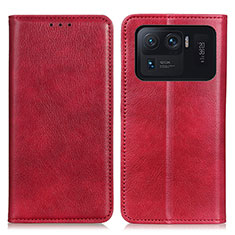 Leather Case Stands Flip Cover N01P Holder for Xiaomi Mi 11 Ultra 5G Red