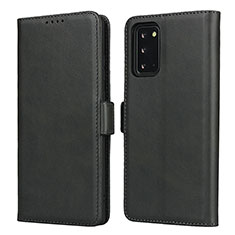 Leather Case Stands Flip Cover N02 Holder for Samsung Galaxy Note 20 5G Black