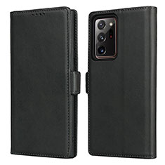 Leather Case Stands Flip Cover N02 Holder for Samsung Galaxy Note 20 Ultra 5G Black