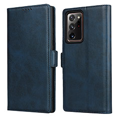 Leather Case Stands Flip Cover N02 Holder for Samsung Galaxy Note 20 Ultra 5G Blue
