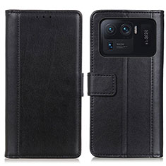 Leather Case Stands Flip Cover N02P Holder for Xiaomi Mi 11 Ultra 5G Black