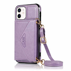 Leather Case Stands Flip Cover N03 Holder for Apple iPhone 12 Clove Purple