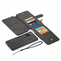Leather Case Stands Flip Cover N03 Holder for Samsung Galaxy Note 20 5G Black