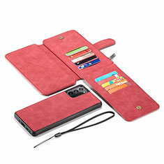 Leather Case Stands Flip Cover N03 Holder for Samsung Galaxy Note 20 5G Red