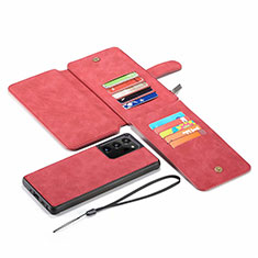 Leather Case Stands Flip Cover N03 Holder for Samsung Galaxy Note 20 Ultra 5G Red