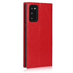 Leather Case Stands Flip Cover N04 Holder for Samsung Galaxy Note 20 5G Red