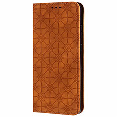 Leather Case Stands Flip Cover N06 Holder for Samsung Galaxy Note 20 5G Brown