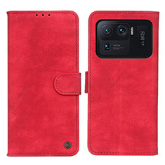 Leather Case Stands Flip Cover N06P Holder for Xiaomi Mi 11 Ultra 5G Red