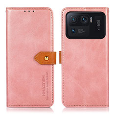 Leather Case Stands Flip Cover N07P Holder for Xiaomi Mi 11 Ultra 5G Pink