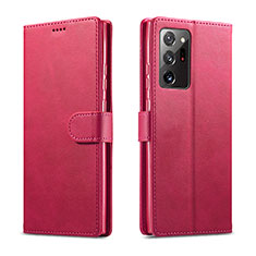 Leather Case Stands Flip Cover N08 Holder for Samsung Galaxy Note 20 Ultra 5G Red