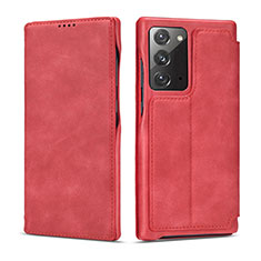 Leather Case Stands Flip Cover N09 Holder for Samsung Galaxy Note 20 5G Red