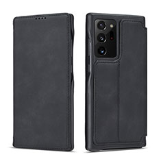 Leather Case Stands Flip Cover N09 Holder for Samsung Galaxy Note 20 Ultra 5G Black