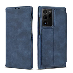 Leather Case Stands Flip Cover N09 Holder for Samsung Galaxy Note 20 Ultra 5G Blue