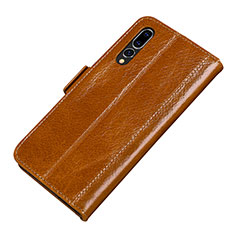 Leather Case Stands Flip Cover P01 Holder for Huawei P20 Pro Orange