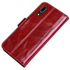 Leather Case Stands Flip Cover P01 Holder for Huawei P20 Red
