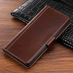 Leather Case Stands Flip Cover P01 Holder for Samsung Galaxy Note 10 Brown