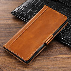 Leather Case Stands Flip Cover P01 Holder for Samsung Galaxy Note 10 Orange