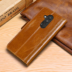 Leather Case Stands Flip Cover P02 Holder for Huawei Mate 20 Lite Orange