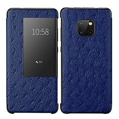 Leather Case Stands Flip Cover P02 Holder for Huawei Mate 20 Pro Blue