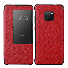 Leather Case Stands Flip Cover P02 Holder for Huawei Mate 20 Pro Red