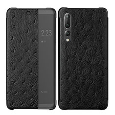 Leather Case Stands Flip Cover P02 Holder for Huawei P20 Pro Black