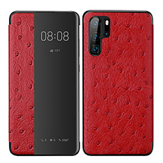 Leather Case Stands Flip Cover P02 Holder for Huawei P30 Pro New Edition Red