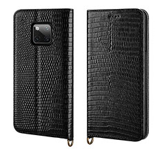 Leather Case Stands Flip Cover P04 Holder for Huawei Mate 20 Pro Black