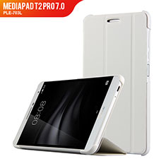 Leather Case Stands Flip Cover R01 for Huawei MediaPad T2 Pro 7.0 PLE-703L White