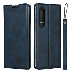 Leather Case Stands Flip Cover S02 Holder for Oppo Find X2 Pro Blue