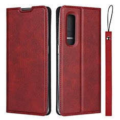 Leather Case Stands Flip Cover S02 Holder for Oppo Find X2 Pro Red