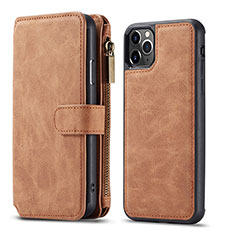 Leather Case Stands Flip Cover T01 Holder for Apple iPhone 11 Pro Brown