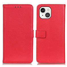 Leather Case Stands Flip Cover T01 Holder for Apple iPhone 13 Red