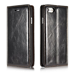 Leather Case Stands Flip Cover T01 Holder for Apple iPhone SE (2020) Black