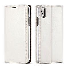 Leather Case Stands Flip Cover T01 Holder for Apple iPhone XR White