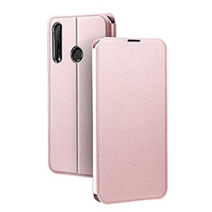Leather Case Stands Flip Cover T01 Holder for Huawei Honor 20E Rose Gold