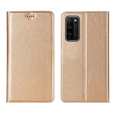Leather Case Stands Flip Cover T01 Holder for Huawei Honor 30 Lite 5G Gold