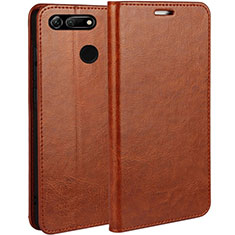 Leather Case Stands Flip Cover T01 Holder for Huawei Honor V20 Orange